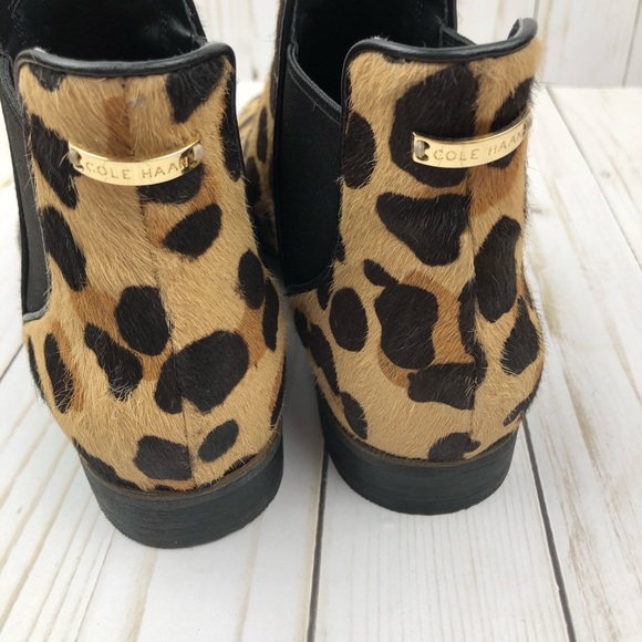 🐆Cole Haan Animal Print Calf Hair Hara Chelsea Bootie - Picture 6 of 8